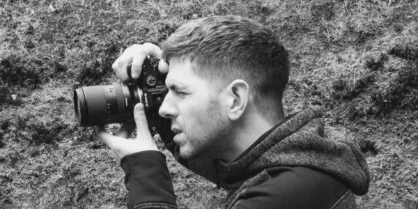 Portrait of photographer James Kelly-Smith in the Forest of Dean